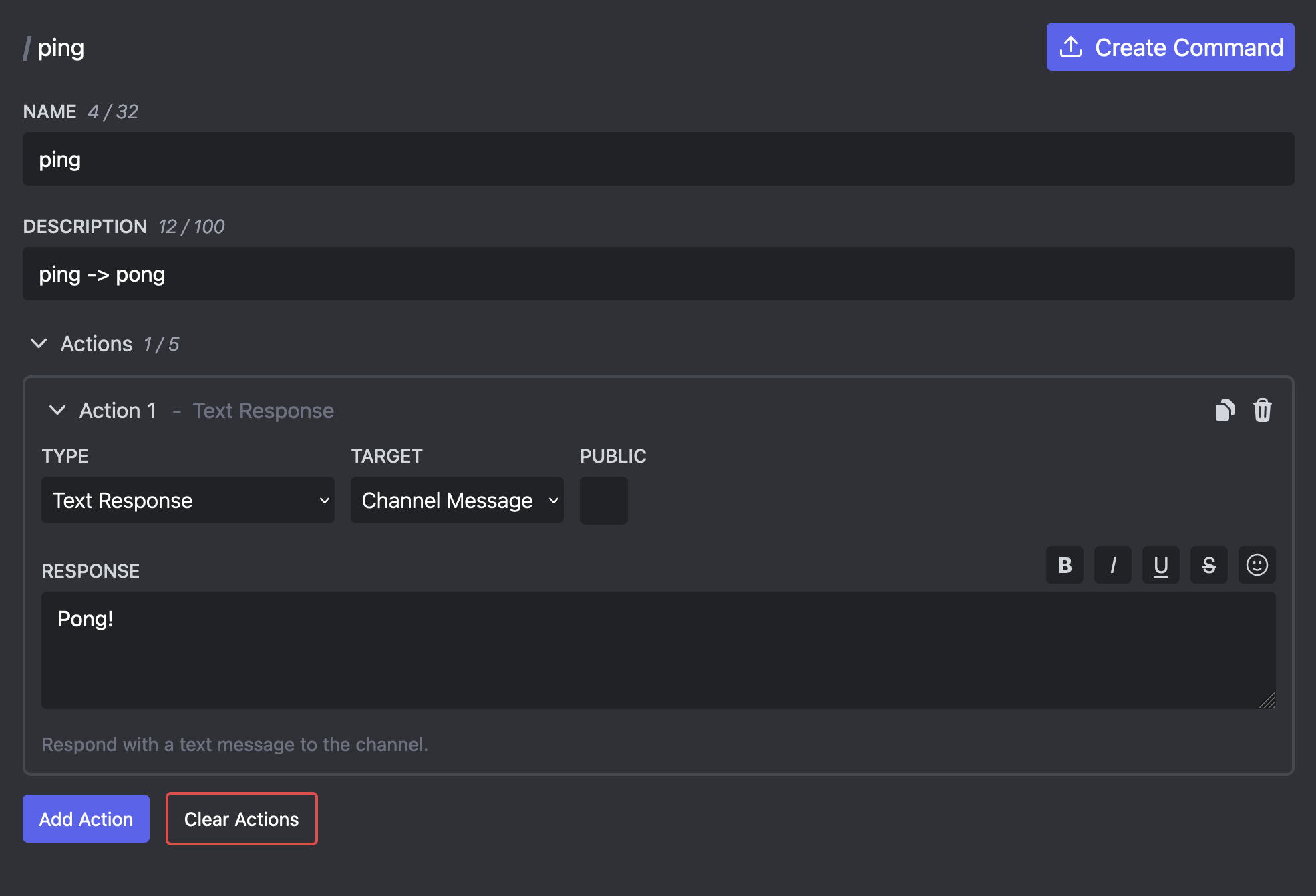 Primeiro Comando Personalizado