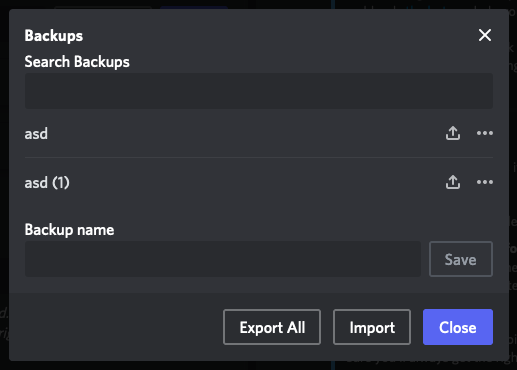 Mensagens de backup do Discohook